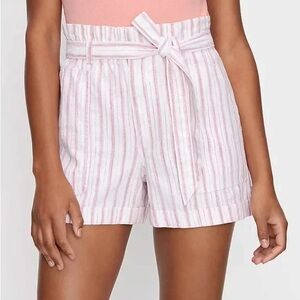 LOFT Outlet White, Orange & Purple Striped Women's Paper Bag Shorts